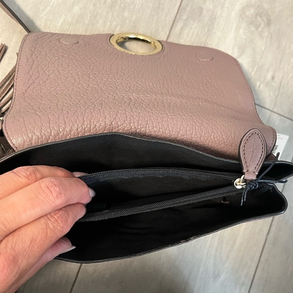 NWT REBECCA MINKOFF Mink Brown Isabel Crossbody Bag with Fringe Strap - Picture 11 of 16